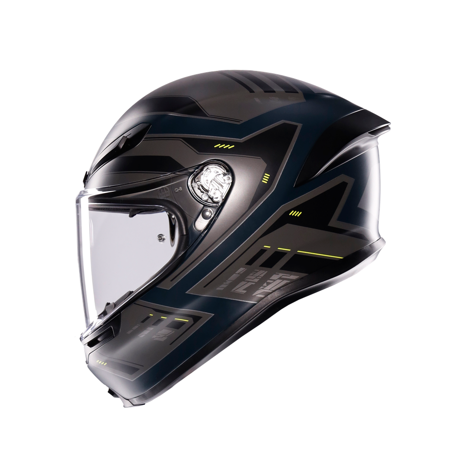 K6 S ENHANCE MATT GREY/YELLOW FLUO - MOTORBIKE FULL FACE HELMET E2206