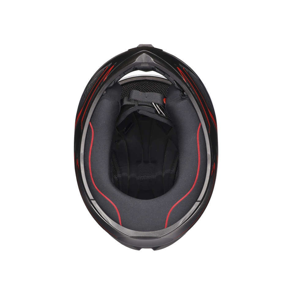 K1 S SLING MATT BLACK/RED - MOTORBIKE FULL FACE HELMET E2206