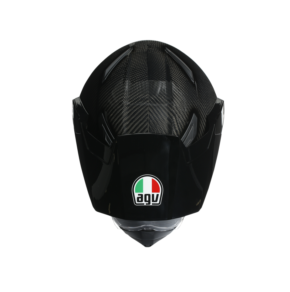 AX9 MONO GLOSSY CARBON - MOTORBIKE FULL FACE HELMET E2206