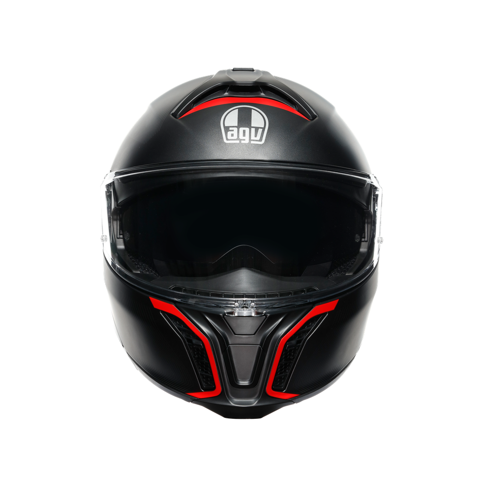 TOURMODULAR FREQUENCY MATT GUNMETAL/RED - MOTORBIKE FLIP UP HELMET E2206