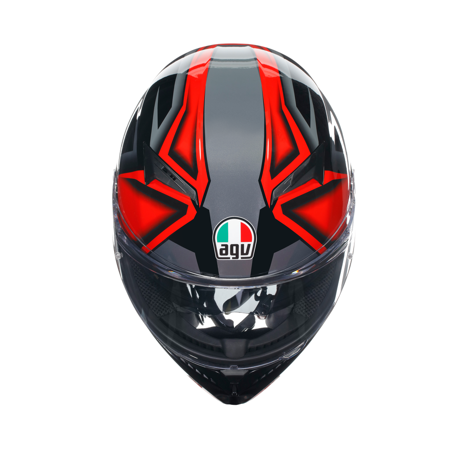 K3 COMPOUND BLACK/RED - MOTORBIKE FULL FACE HELMET E2206