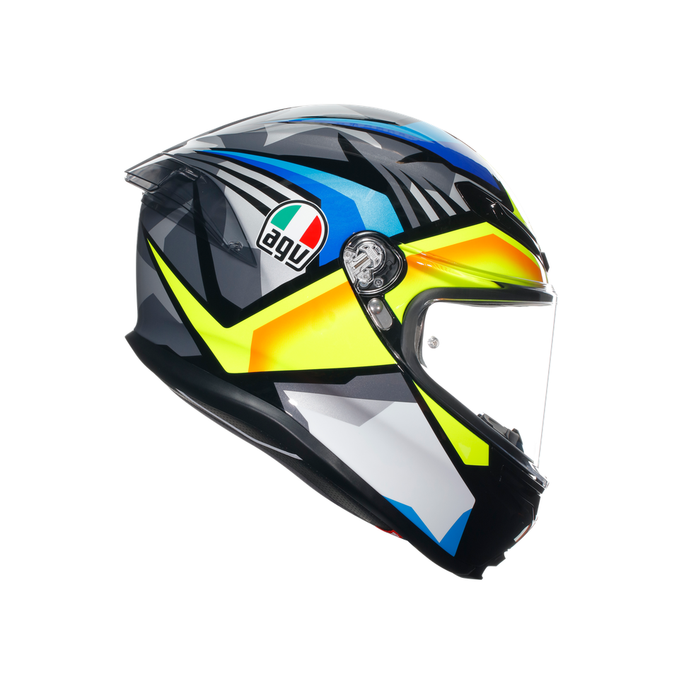 K6 S JOAN BLACK/BLUE/YELLOW - MOTORBIKE FULL FACE HELMET E2206