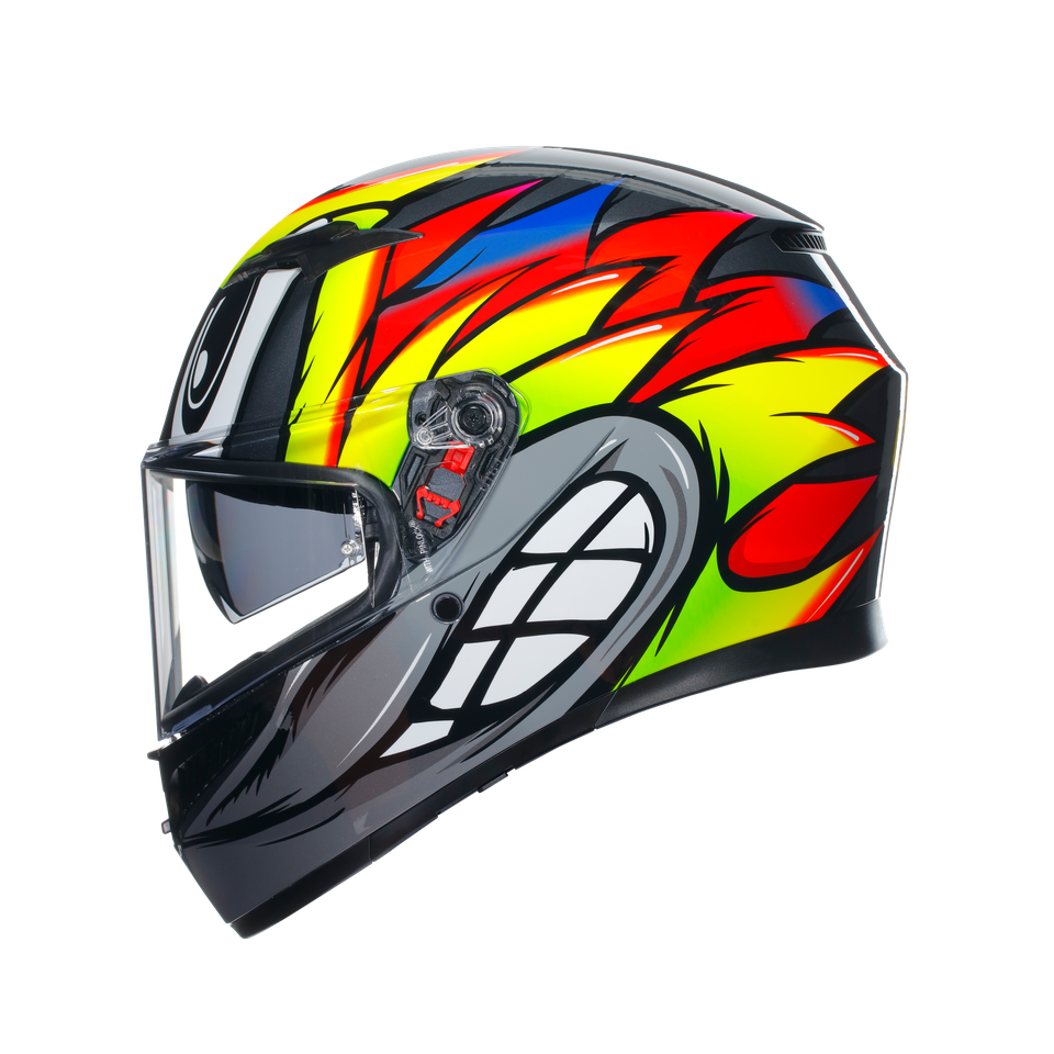 K3 BIRDY 2.0 GREY/YELLOW/RED - MOTORBIKE FULL FACE HELMET E2206
