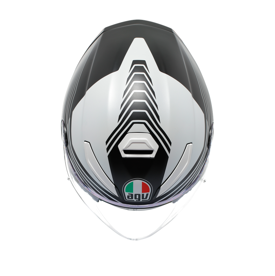 K5 JET EVO CONTROL MATT BLACK/WHITE - MOTORBIKE OPEN FACE HELMET E2206