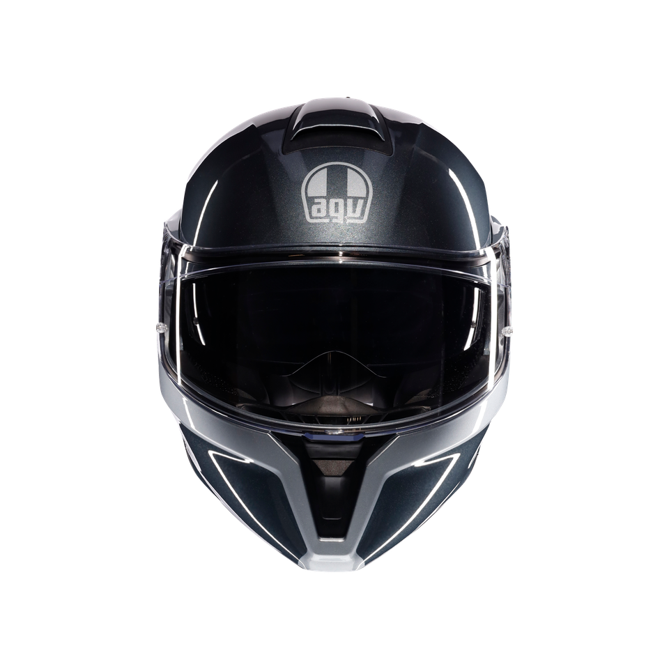 STREETMODULAR LEVICO GREY/SILVER - MOTORBIKE FLIP UP HELMET E2206