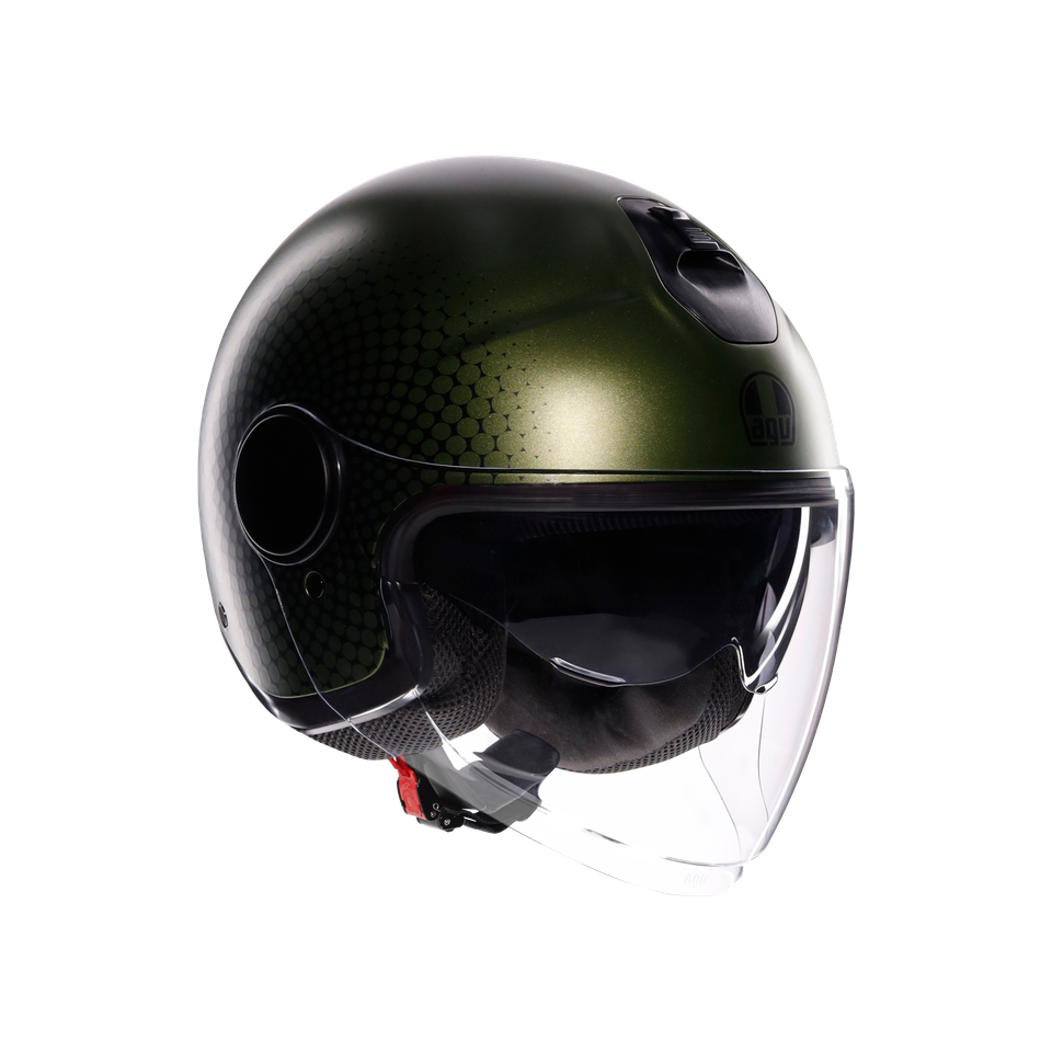 ETERES ANDORA MATT GREEN/BLACK - MOTORBIKE OPEN FACE HELMET E2206
