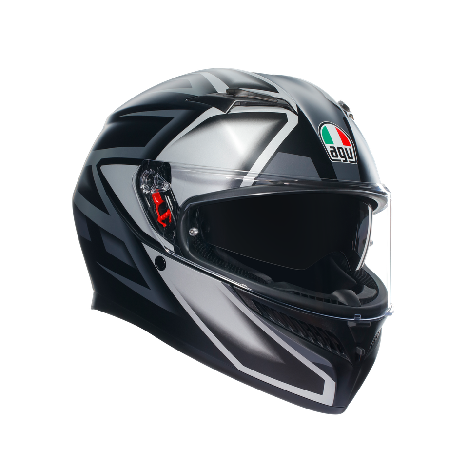 K3 COMPOUND MATT BLACK/GREY - MOTORBIKE FULL FACE HELMET E2206