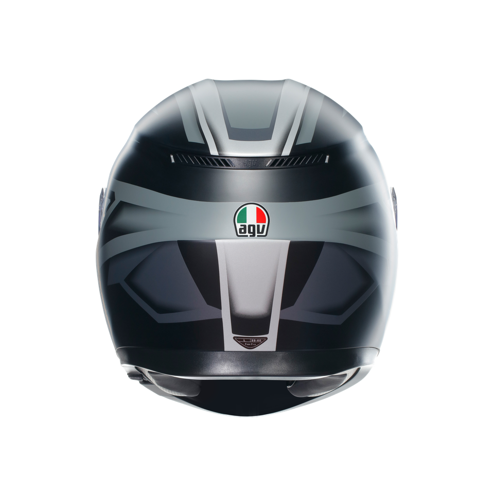 K3 COMPOUND MATT BLACK/GREY - MOTORBIKE FULL FACE HELMET E2206