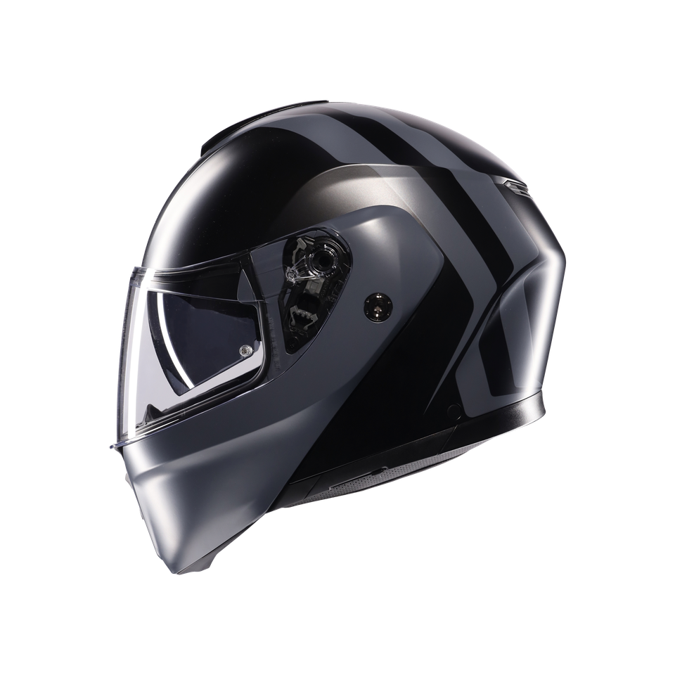 STREETMODULAR RESIA MATT BLACK/GREY - MOTORBIKE FLIP UP HELMET E2206