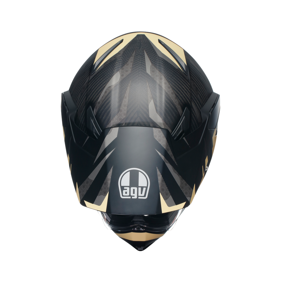 AX9 STEPPA MATT CARBON/GREY/SAND - MOTORBIKE FULL FACE HELMET E2206