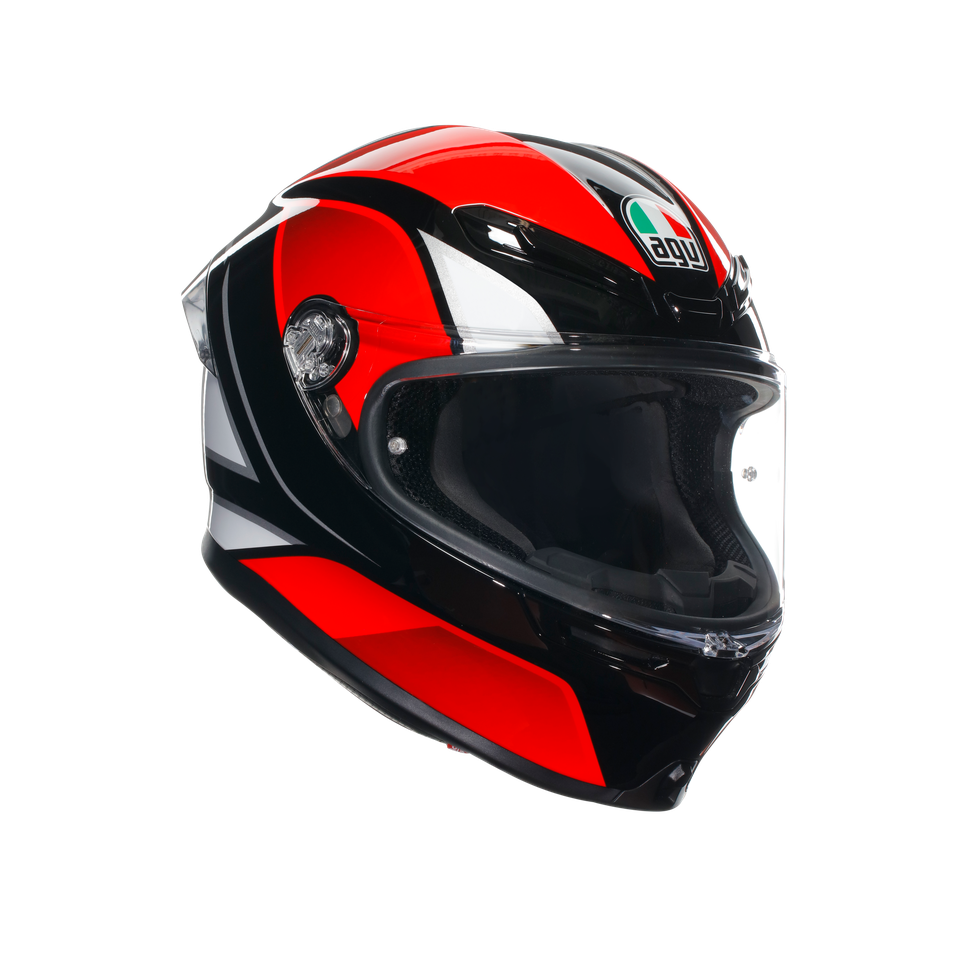 K6 S HYPHEN BLACK/RED/WHITE - MOTORBIKE FULL FACE HELMET E2206