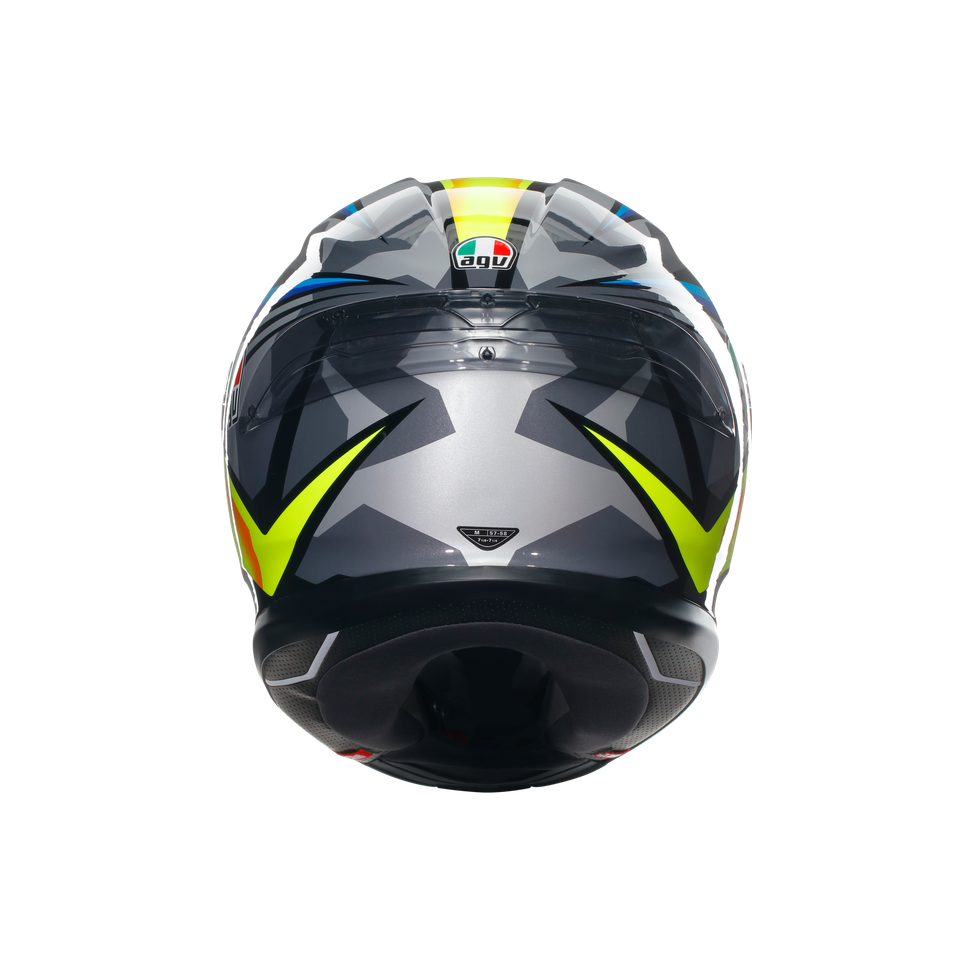 K6 S JOAN BLACK/BLUE/YELLOW - MOTORBIKE FULL FACE HELMET E2206