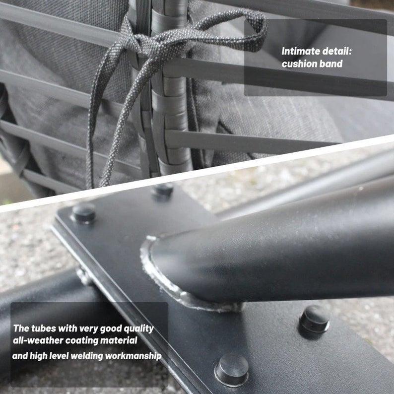 Hammock Wicker Swing Egg Chair Outdoor Backyard or Indoor With Stand Rain Cover Included