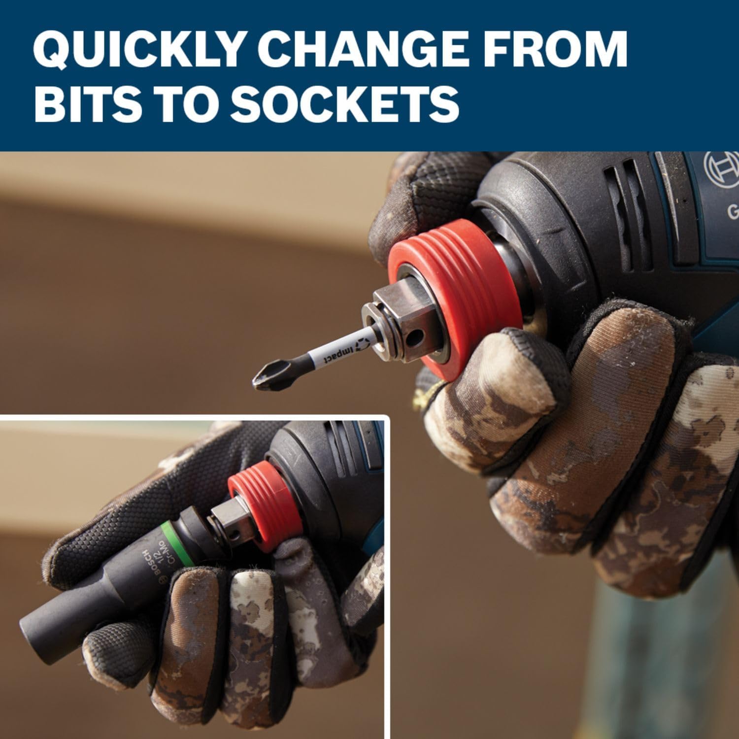 BOSCH GXL18V-901B25 18V 9-Tool Combo Kit 2-In-1 Bit/Socket Impact Driver