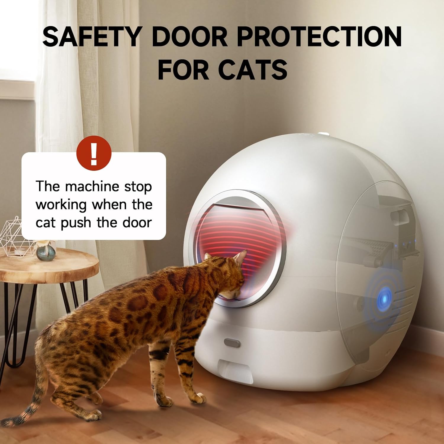 Self Cleaning Litter Box for Cats, Nafcefi Automatic Cat Litter Box Self Cleaning Extra Large, Robot Litter Box Self Cleaning App Control/Odor Removal/Safety Protection Litter Box