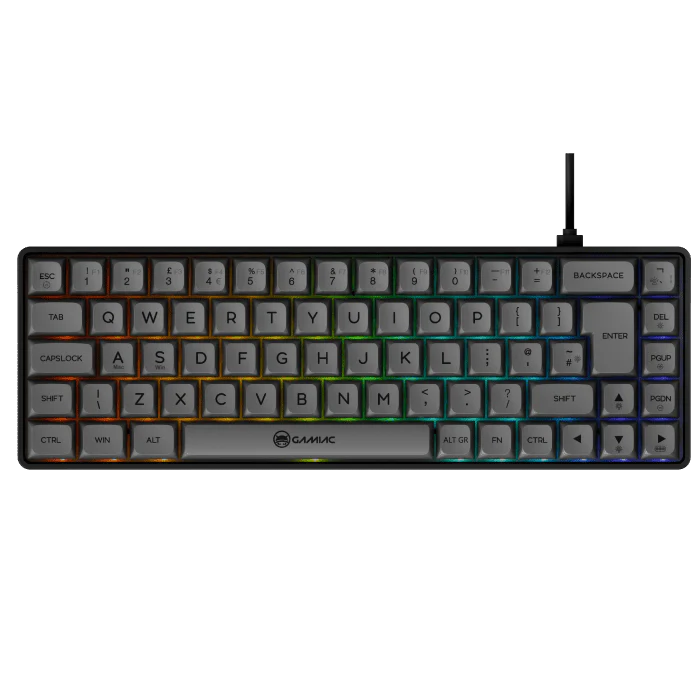 Gamiac TKL69G - Sort/Grå - SF Tastatur - Rød Switch