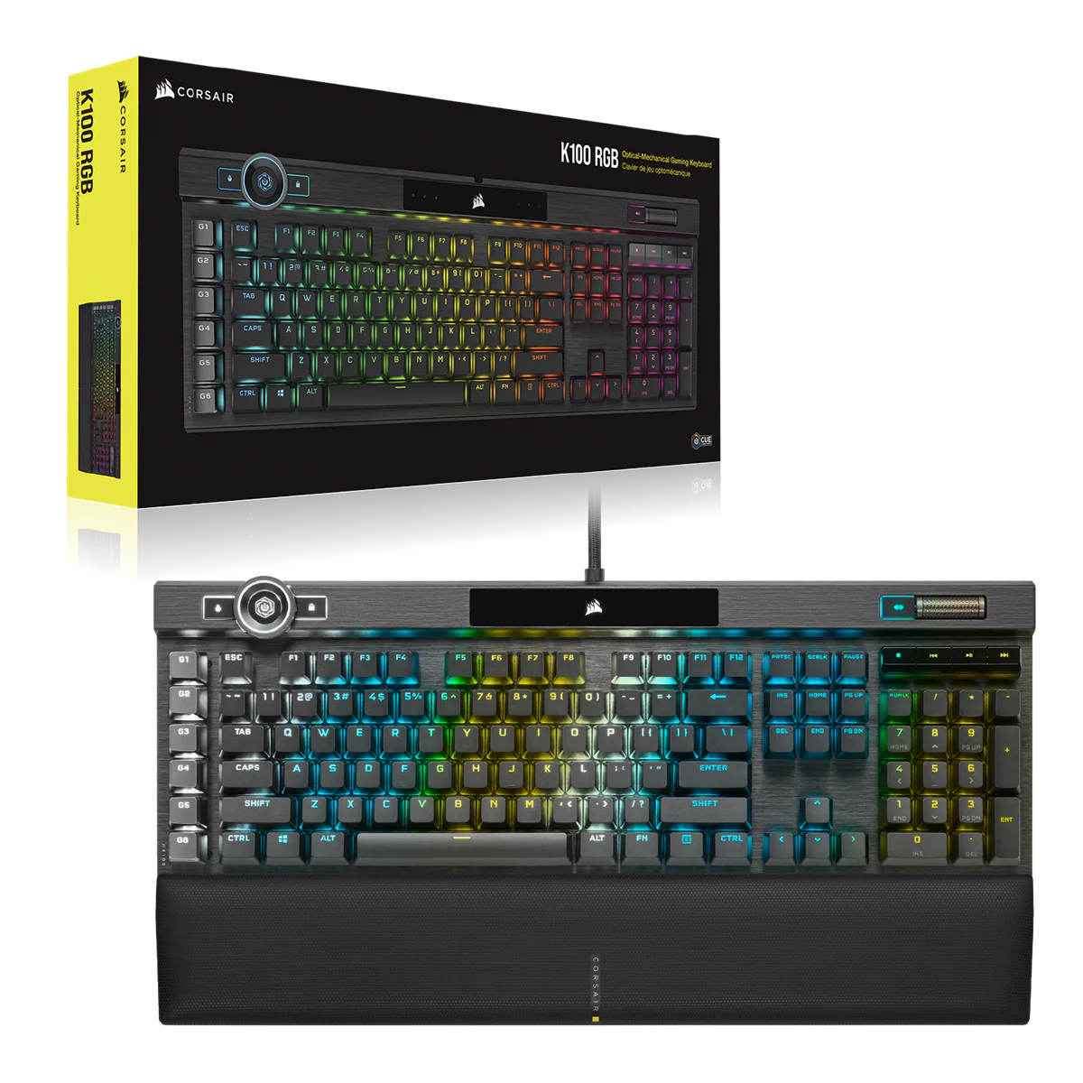 CORSAIR– Optisch-mechanische Gaming-K100-RGB-Tastatur