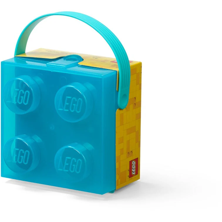 Room Copenhagen LEGO Box with Handle. Storage Box (light blue/transparent)