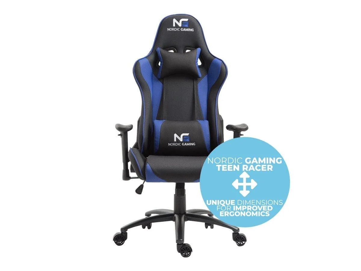 Nordic Gaming Junior Gaming Stuhl Blau/Schwarz 12-16 Jahre