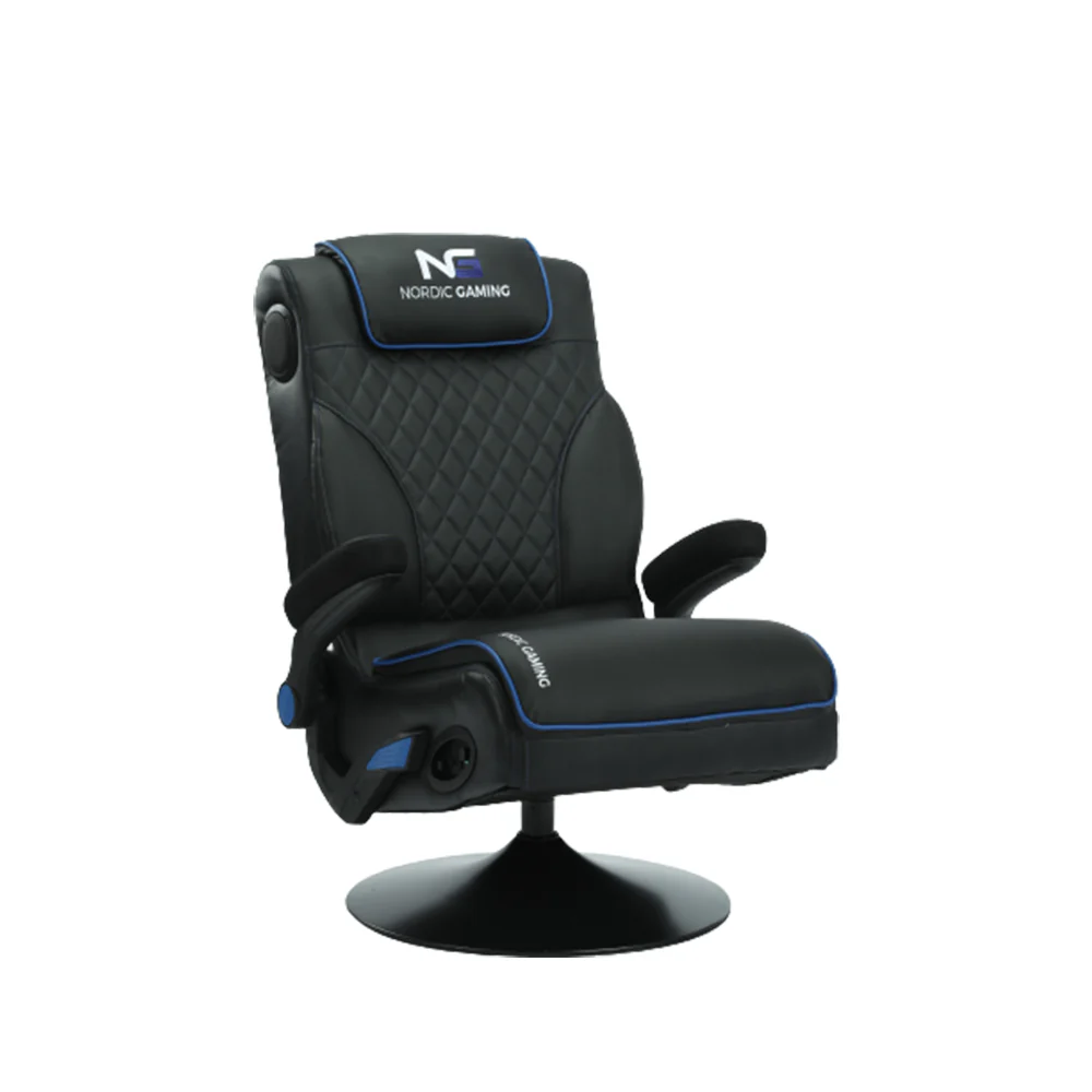 Nordic Gaming Cinema Chair Blau Schwarz Gamer Stuhl – PU-Leder – integriertes Musiksystem