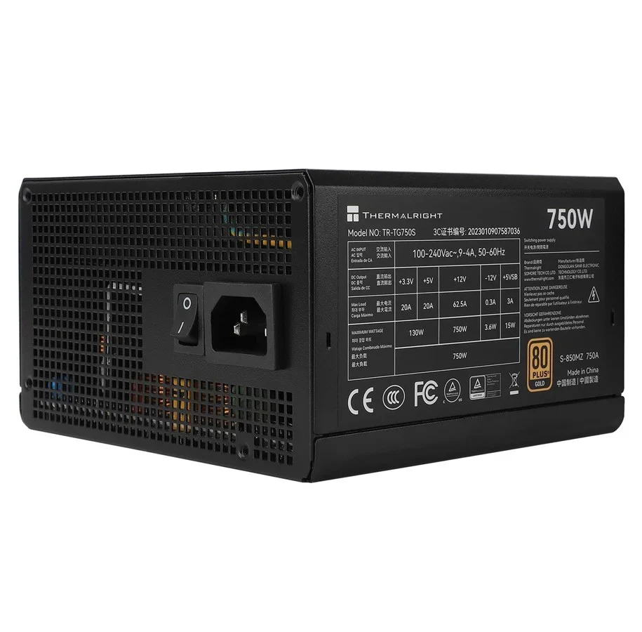 Thermalright TR-TG 750S Black - PSU. 80+ Gold. 750W. non-modular