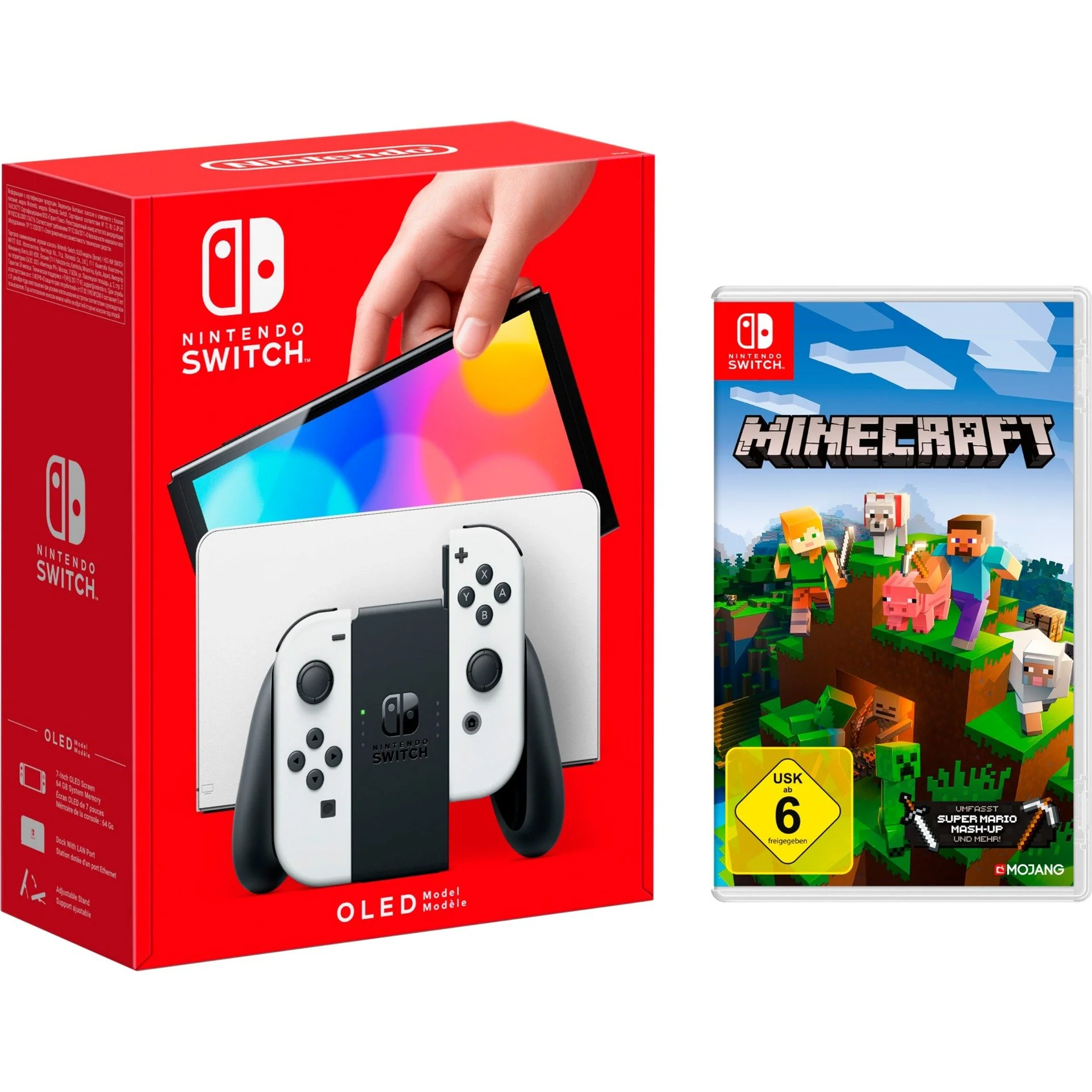 Nintendo Switch (OLED model). game console (white. incl. Minecraft)