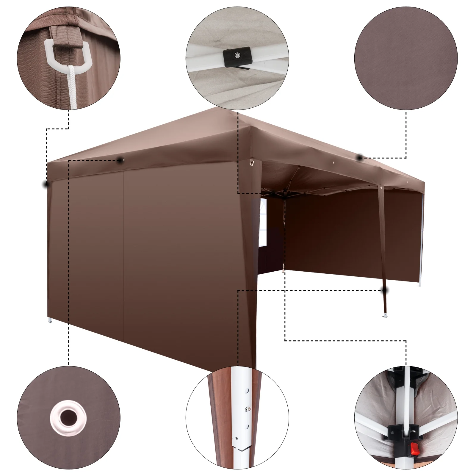 Zimtown 10'x20' Ez Pop up Backyard Canopy Heavy Duty Blue W/6 Sides