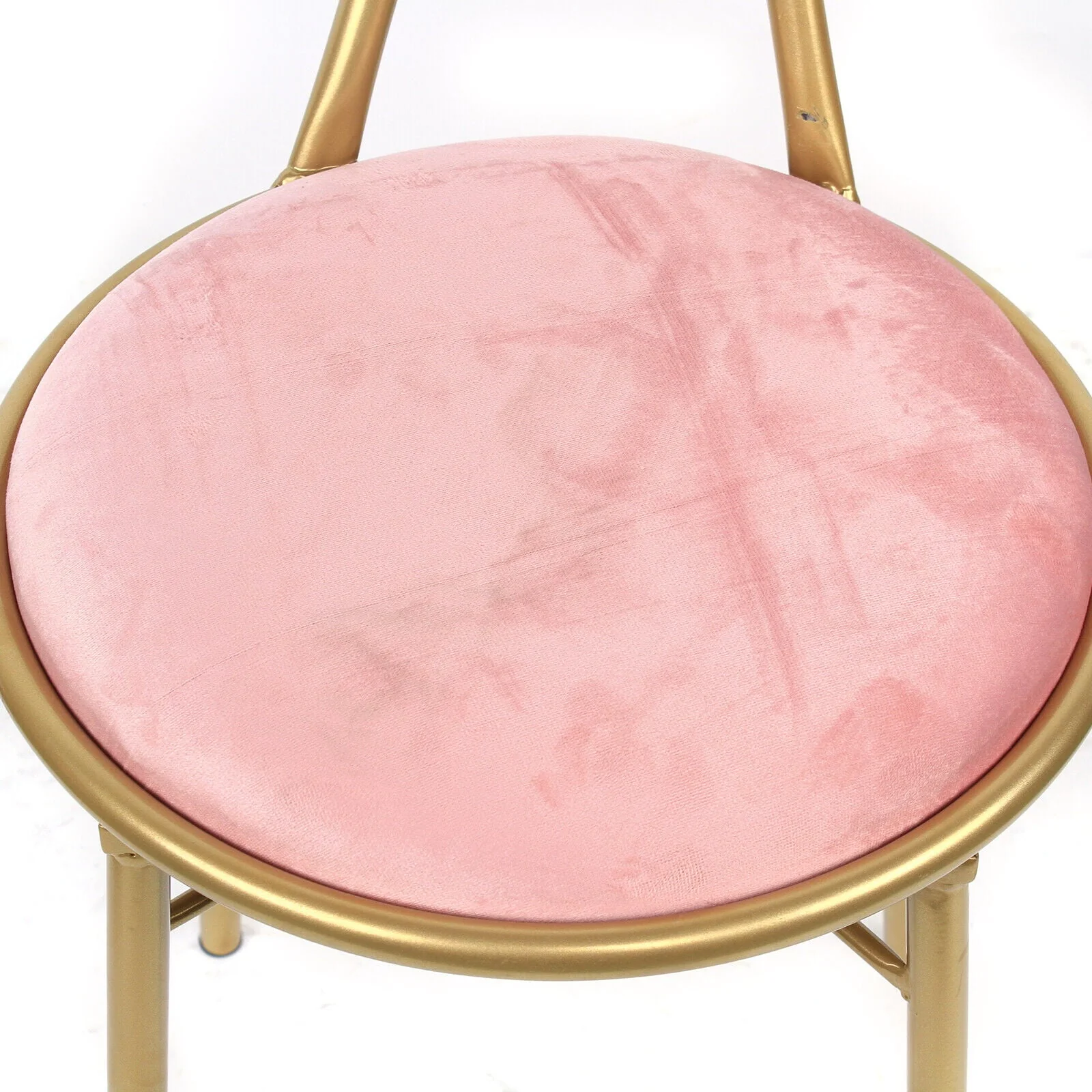 Vanity Stools, Metal Pink and Gold Bow Tie Makeup Dressing Stool Chair for Dressing Room Bedroom