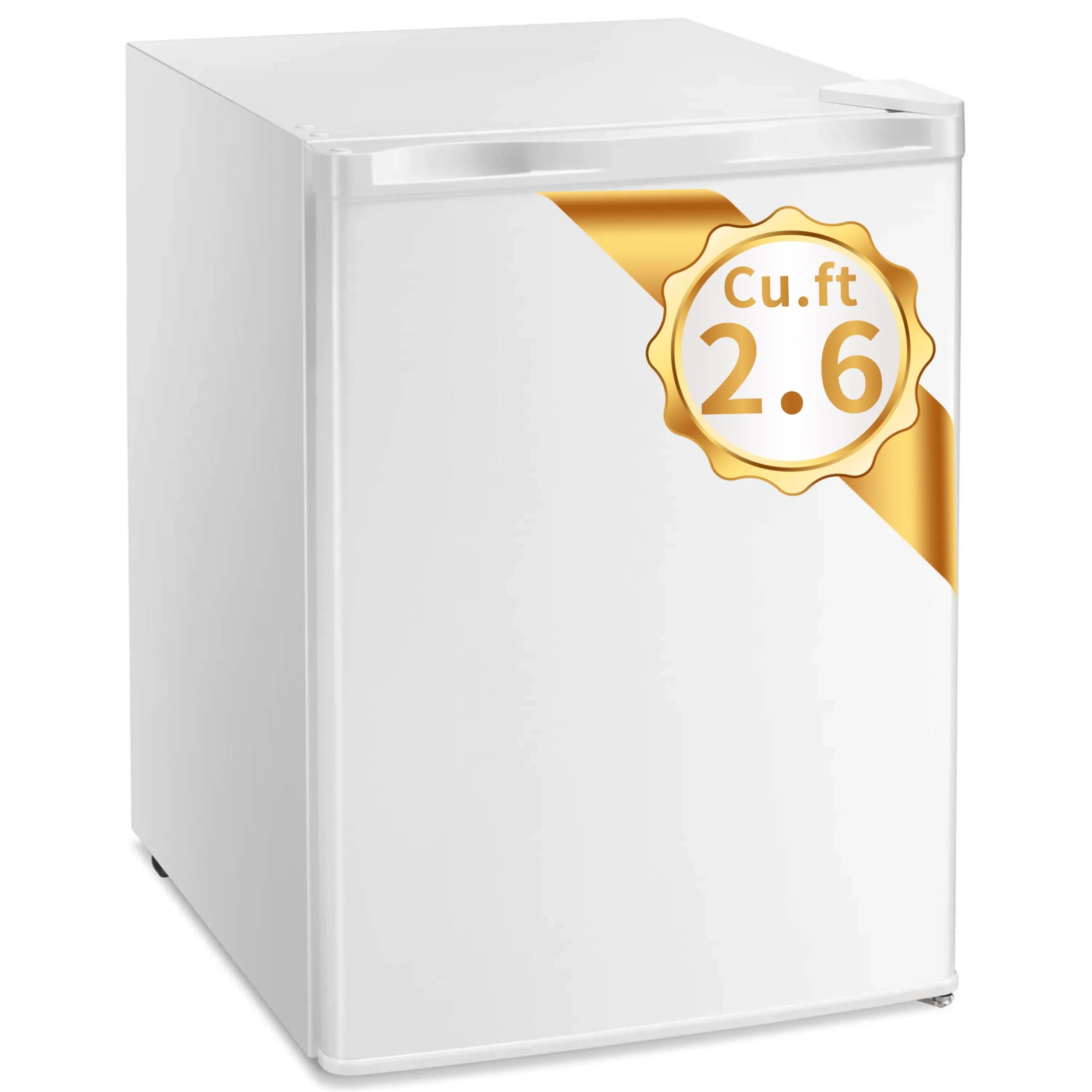 Auseo Mini Freezer Countertop, Energy Saving 2.6 Cu.ft, Single Door Compact Upright Freezer with Reversible Door for Home/Office/Kitchen-White