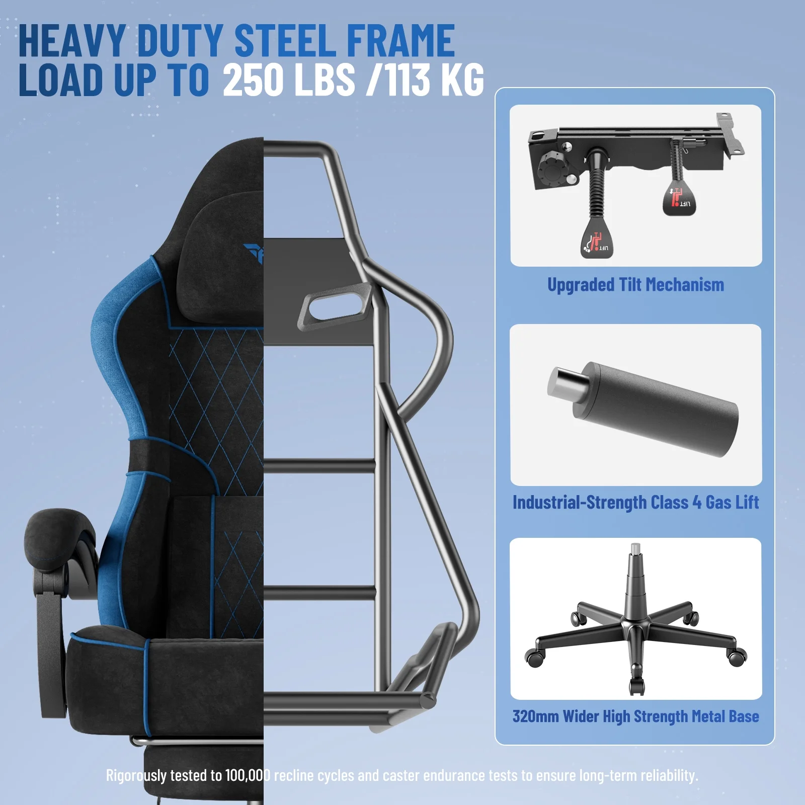 SOONTRANS Gaming Chair for Adults, Velvet Fabric High Back Comfortable Video Game Chair with Footrest and Massage Lumbar Cushion, Racing Computer Desk Chair, Ergonomic Gamer Chair, Black/Grey