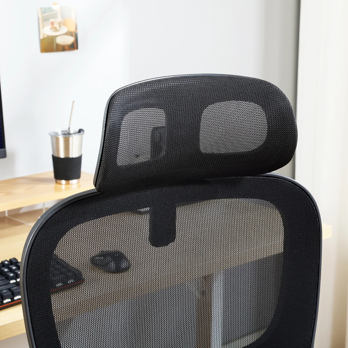 Mainstays Ergonomic Height Adjustable Mesh Office Chair for Teens and Adults with Lumbar Support and Tilt Function, with Leg Rest, Black