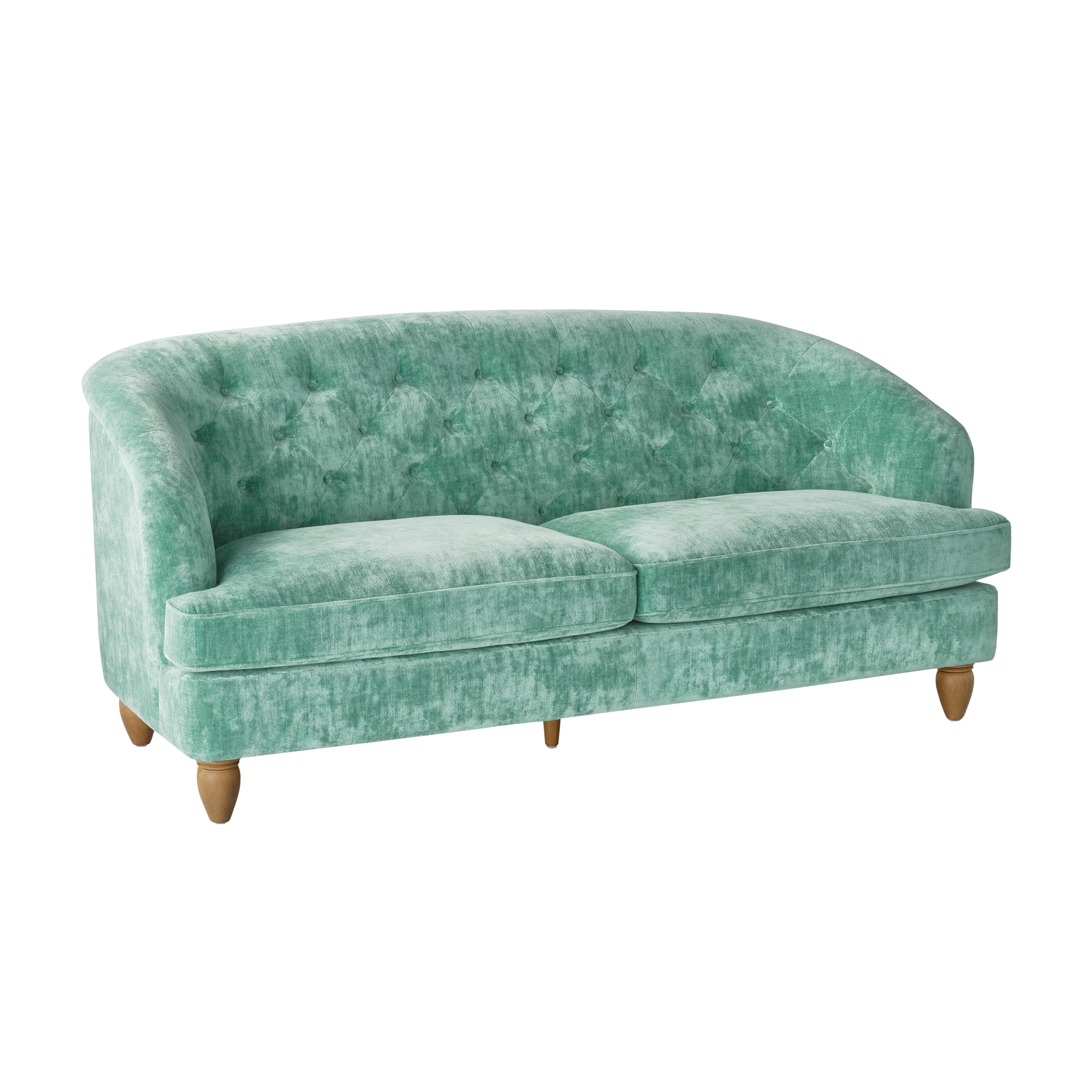 The Pioneer Woman Laurel Tufted Sofa, Cream Velvet, 79.53 in