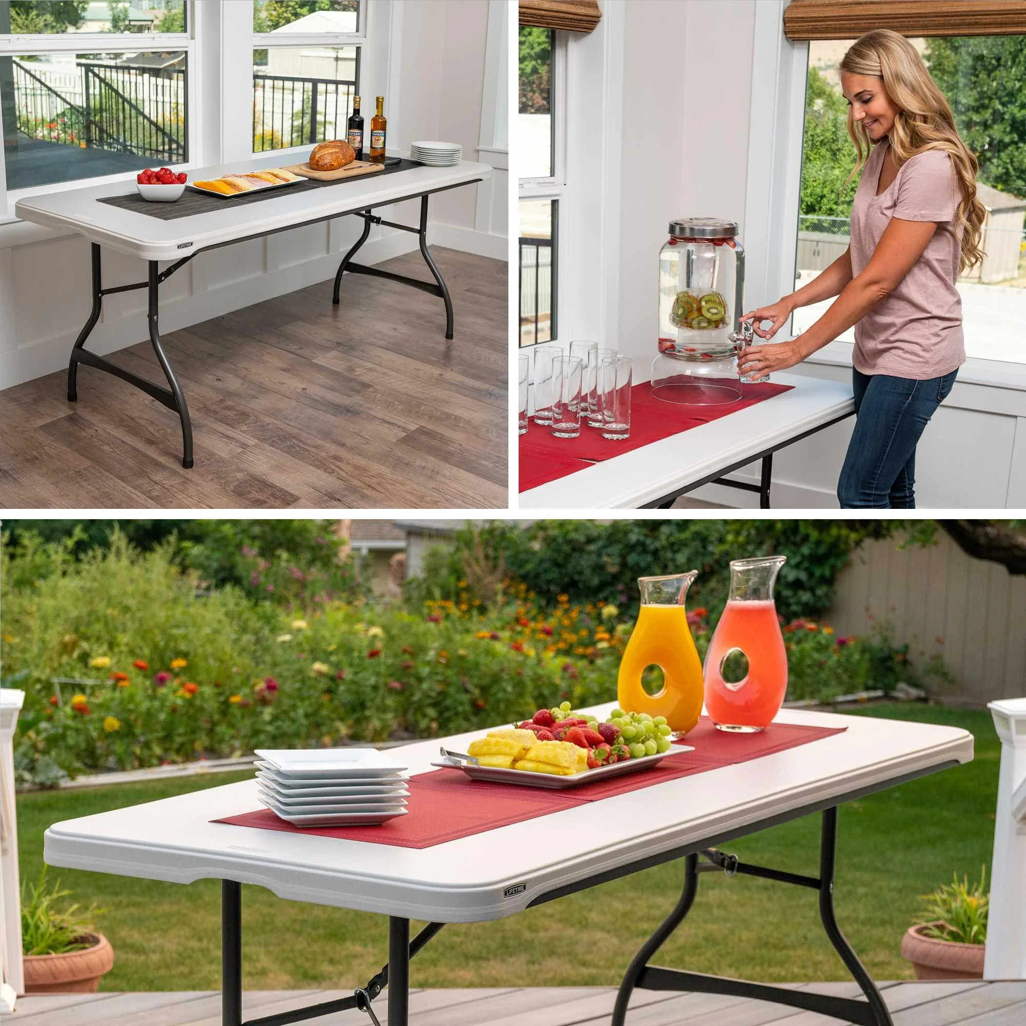 Lifetime 6 Foot Rectangle Folding Table, Indoor/Outdoor Commercial Grade, Black (280350)