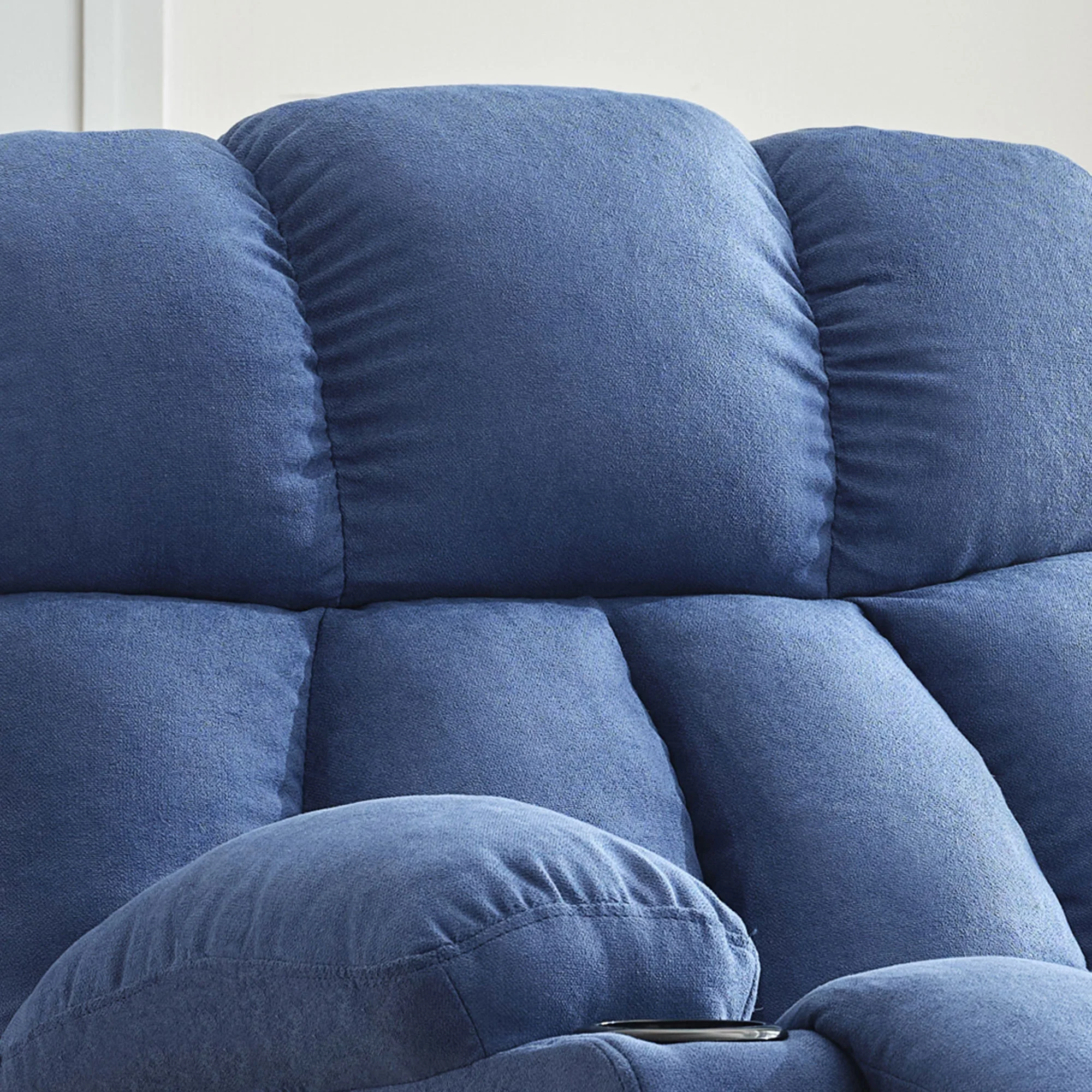 JONPONY Manual Recliner Chair with Heat Therapy and Massage Function, Heavy Duty Reclining Mechanism Massage Chair, Elderly Single Rocker Sofa with Cup Holders for Bedroom Home Theater,Grey