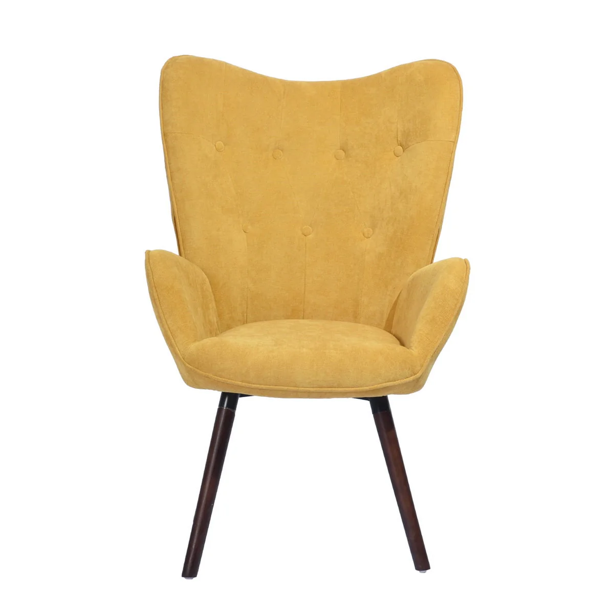 Homy Casa Accent Chair for Living Room Armchair, Upholstered Fabric Side Chair with Wooden Legs, Yellow