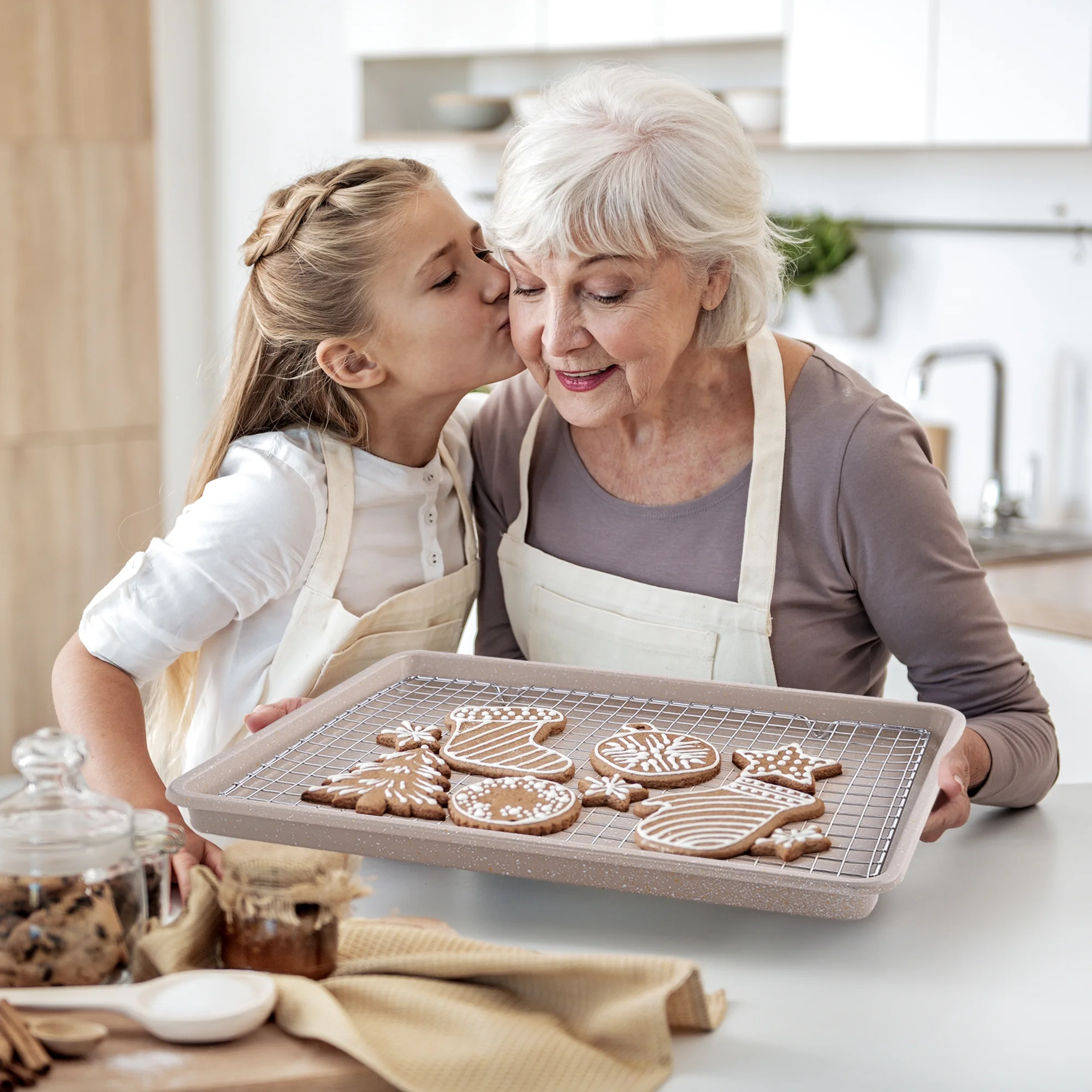 Caannasweis 10 Pieces Nonstick Cookware Sets Kitchen Induction Pots and Pans with Baking Pan Set