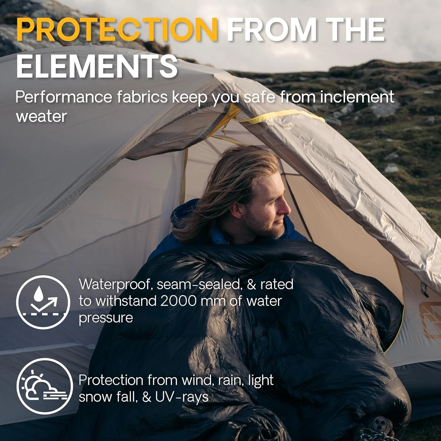 Featherstone Backpacking Tent Lightweight for 3-Season Outdoor Camping, Hiking, and Biking - Includes Footprint & Mesh Gear Loft - Freestanding Tents with Ultralight Fly-Footprint Capability