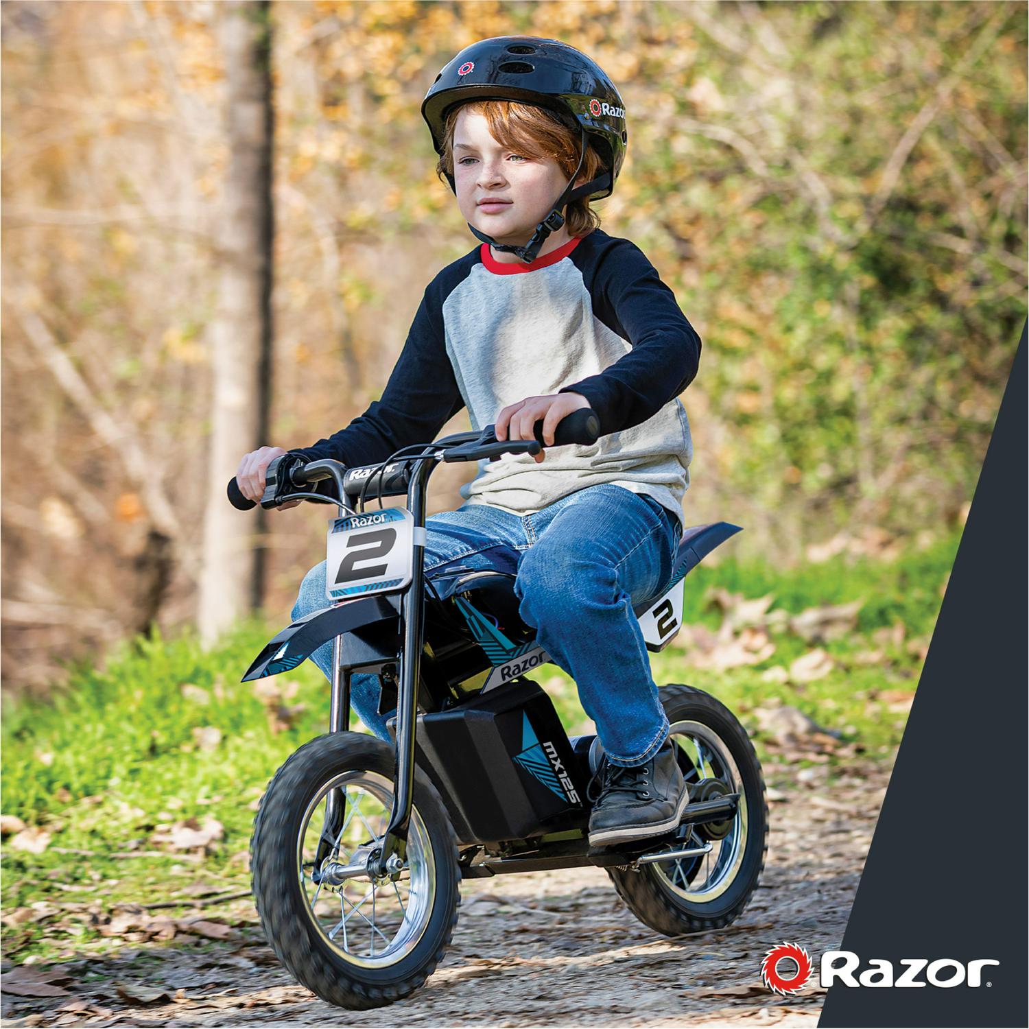 Razor Dirt Rocket MX125 Electric-Powered Dirt Bike - Black with Decal Included. for Child 5+