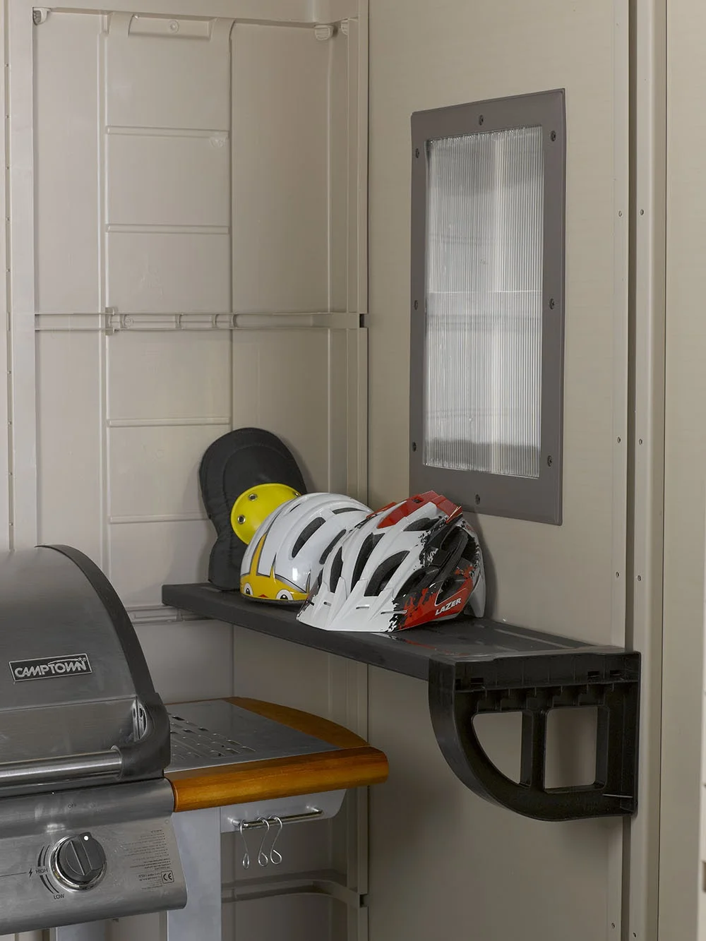 Keter Factor 8 x 11 Foot All Weather Resin Outdoor Storage Shed, Taupe