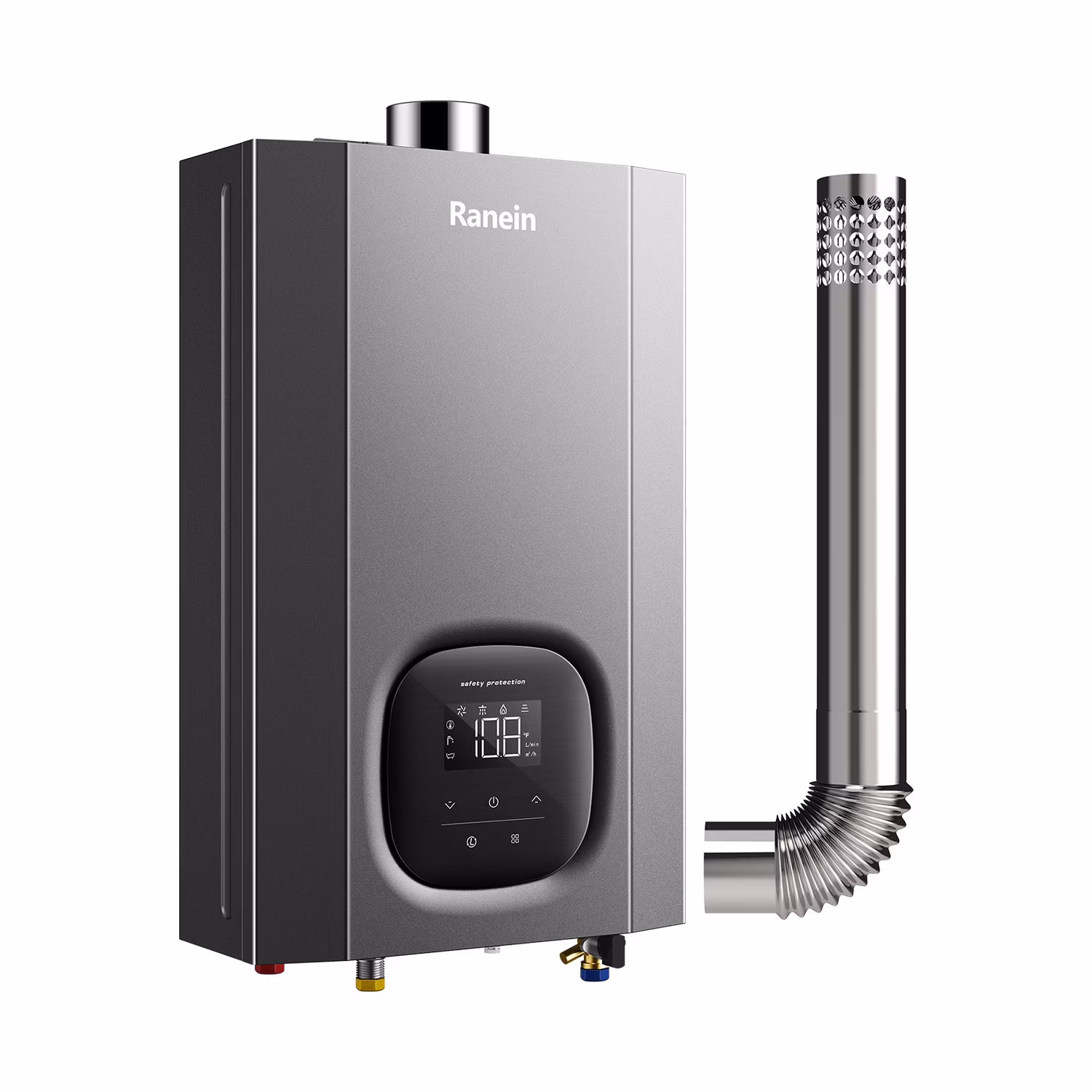 Ranein Natural Gas Tankless Water Heater for Indoor, with Vent Pipe
