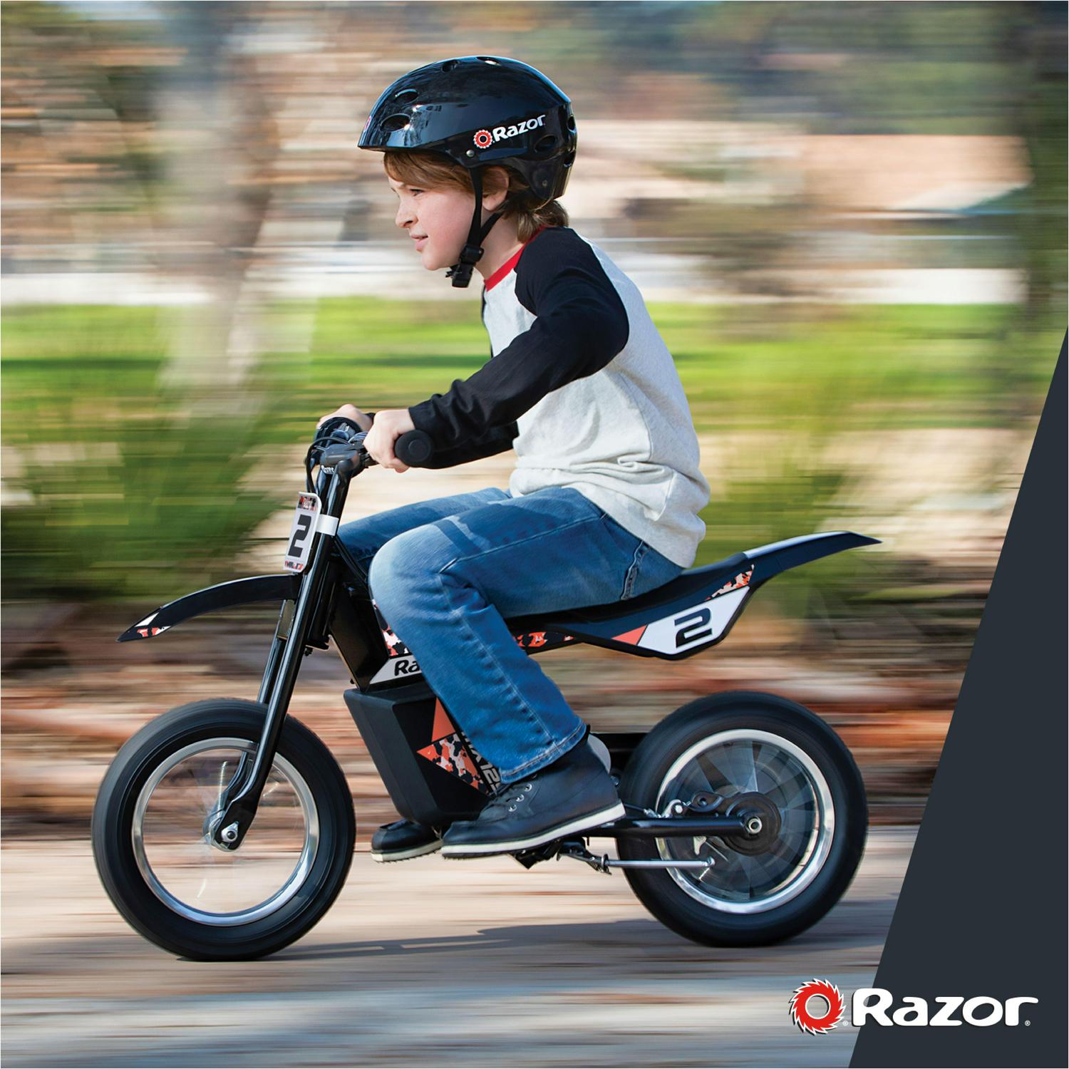 Razor Dirt Rocket MX125 Electric-Powered Dirt Bike - Black with Decal Included. for Child 5+