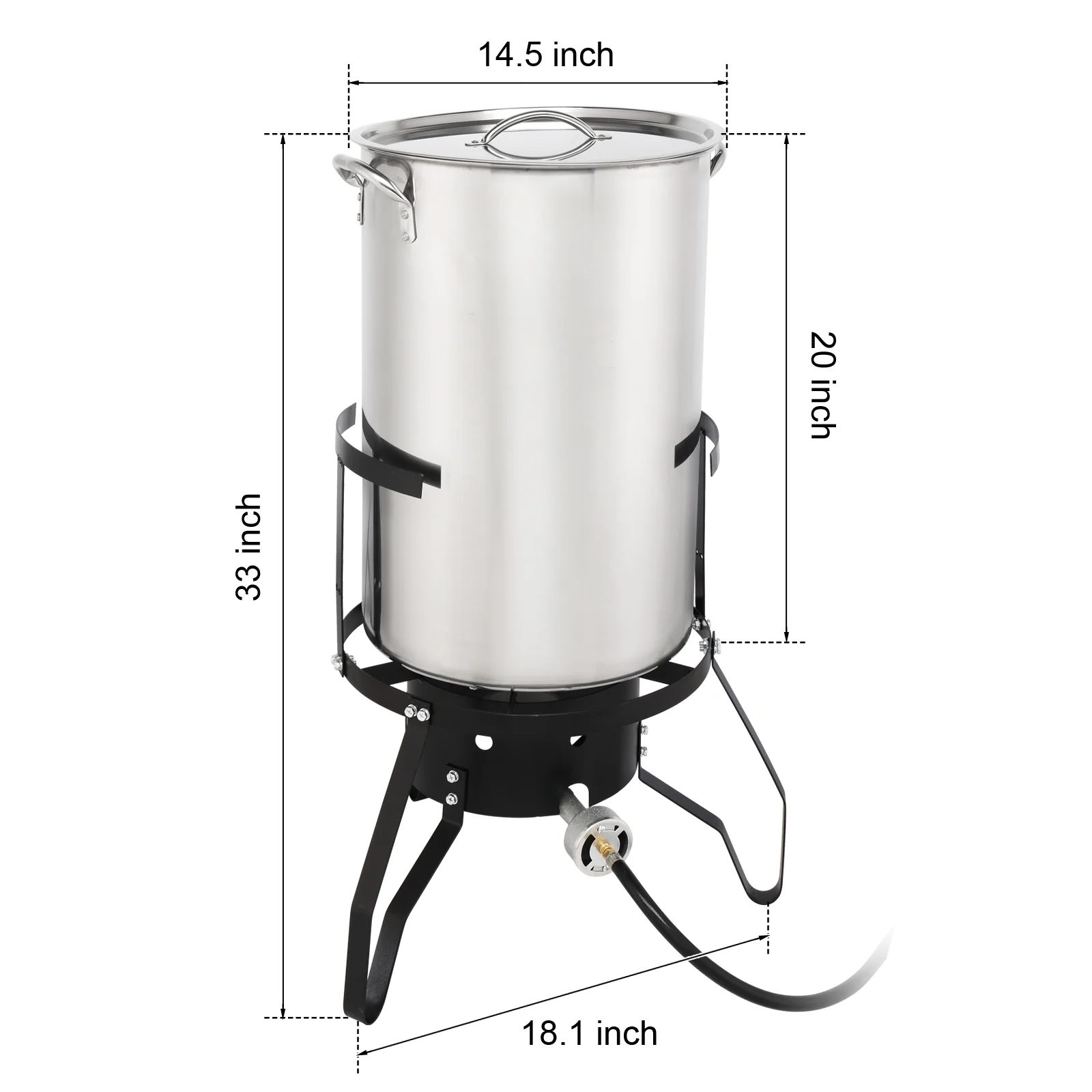 Ktaxon Propane Outdoor Fryer Stainless Steel Frying/Boiling Turkey Fryer Pot 50QT