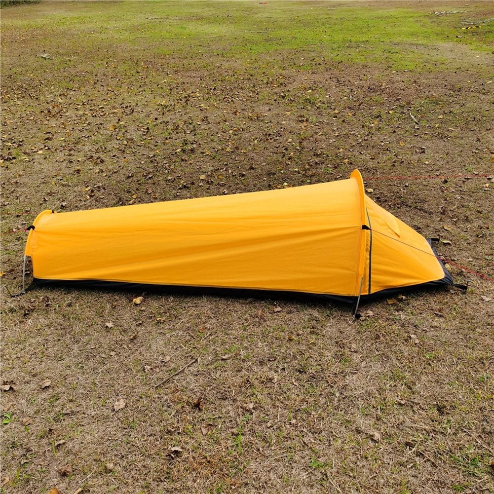 Ultralight Backpacking Camping Tent Compact Single Person Outdoor Tent Yellow