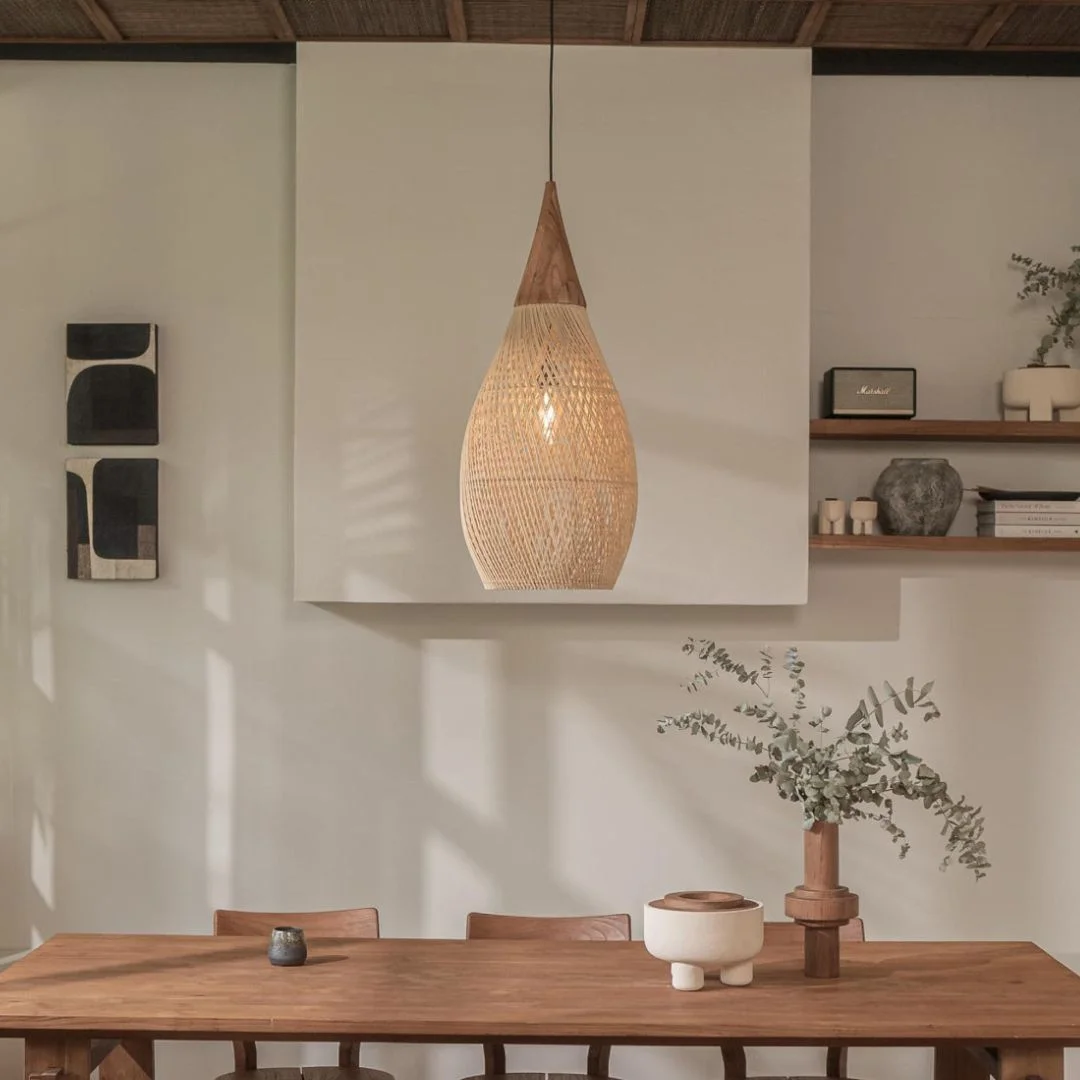 Arturesthome Japanese Style Wabi-sabi Style Rattan Pendant lampshade