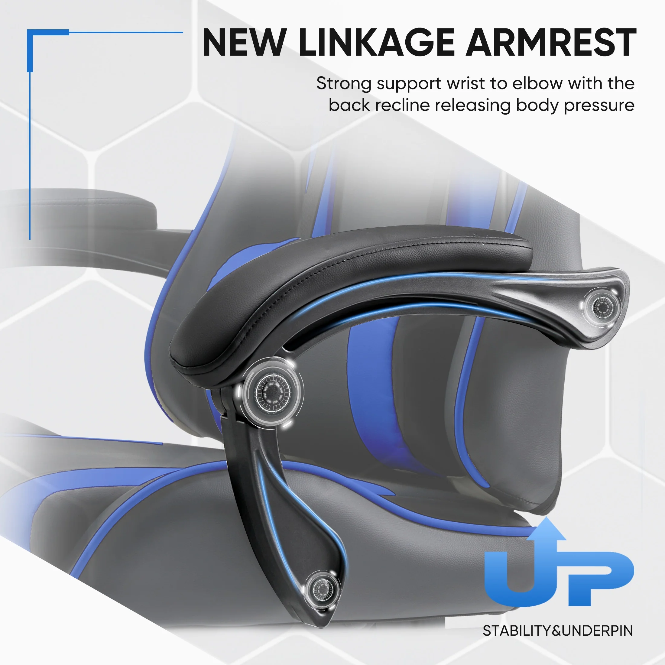 EDX Ergonomic Gaming Chair High Back Office Chair with Lumbar Support and Adjustable Armrests Swivel Racing Chair, Black and Gray