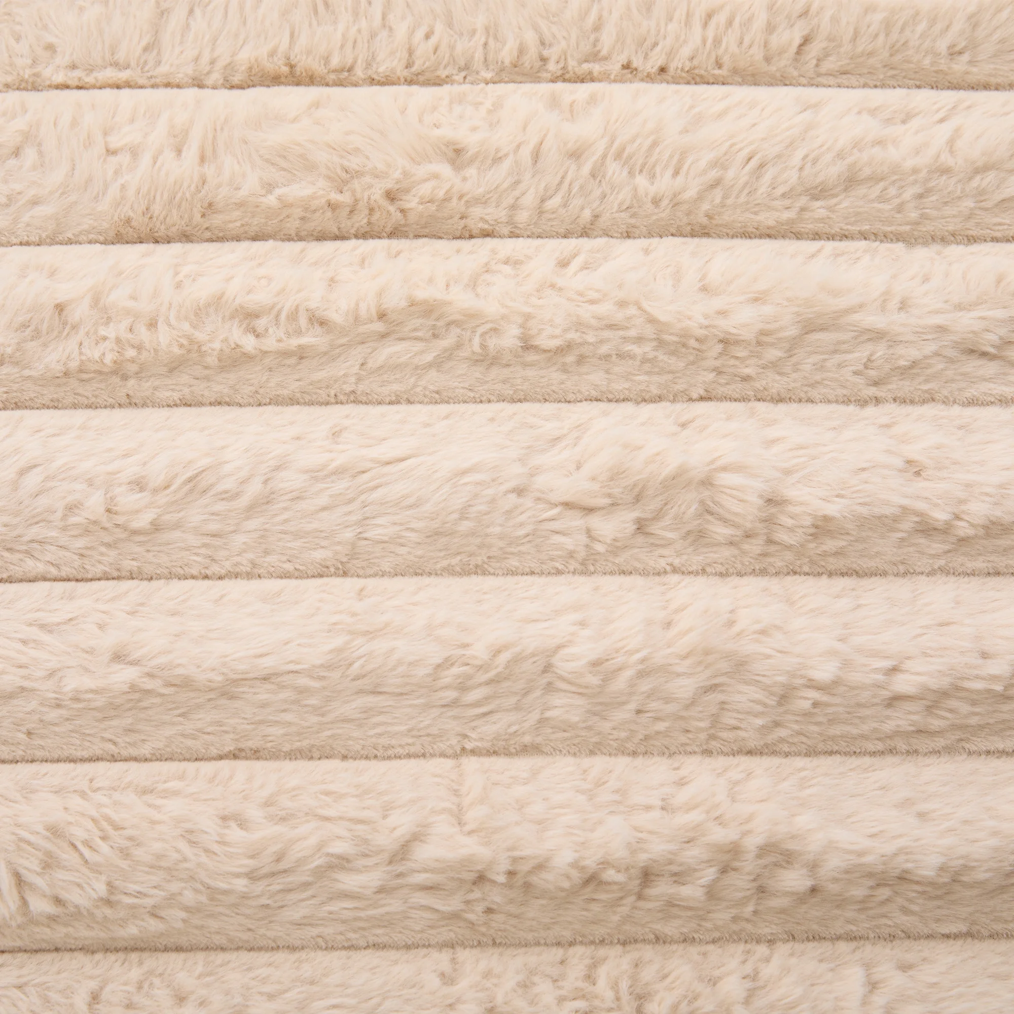 Oversized Double Chaise Lounge, Faux Fur Upholstered Deep Seat Sofa with 2 Pillows, 2 Cupholders, and Dual USB Ports