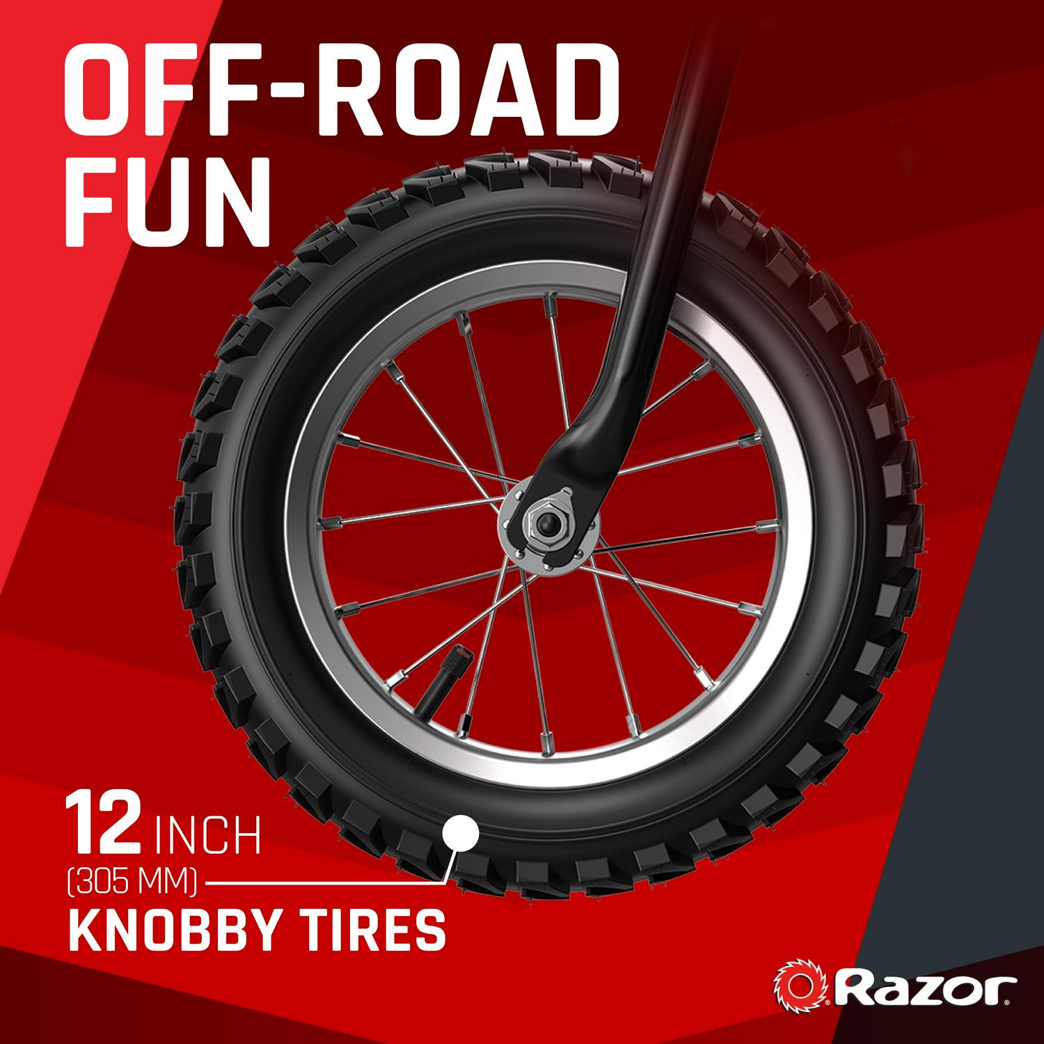 Razor Dirt Rocket MX125 Electric-Powered Dirt Bike - Black with Decal Included. for Child 5+