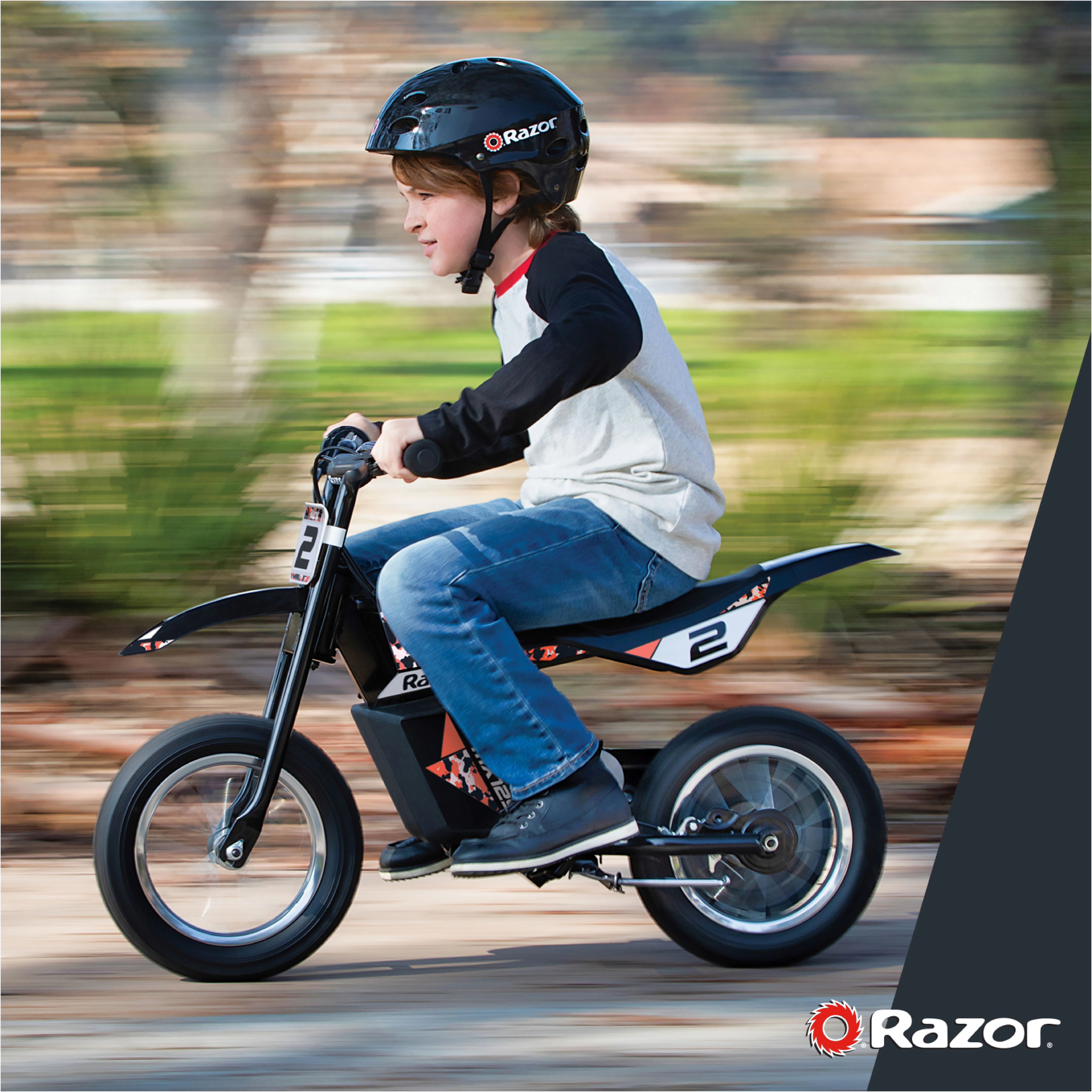 Razor Dirt Rocket MX125 Electric-Powered Dirt Bike - Black with Decal Included, for Child 5+
