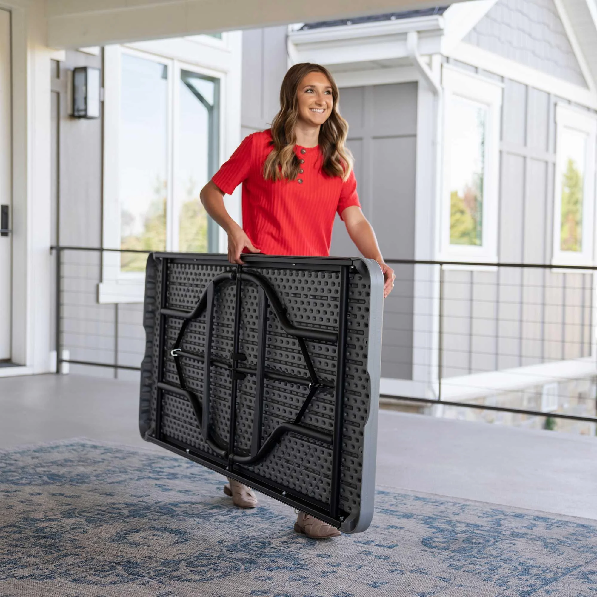 Lifetime 6 Foot Rectangle Folding Table, Indoor/Outdoor Commercial Grade, Black (280350)