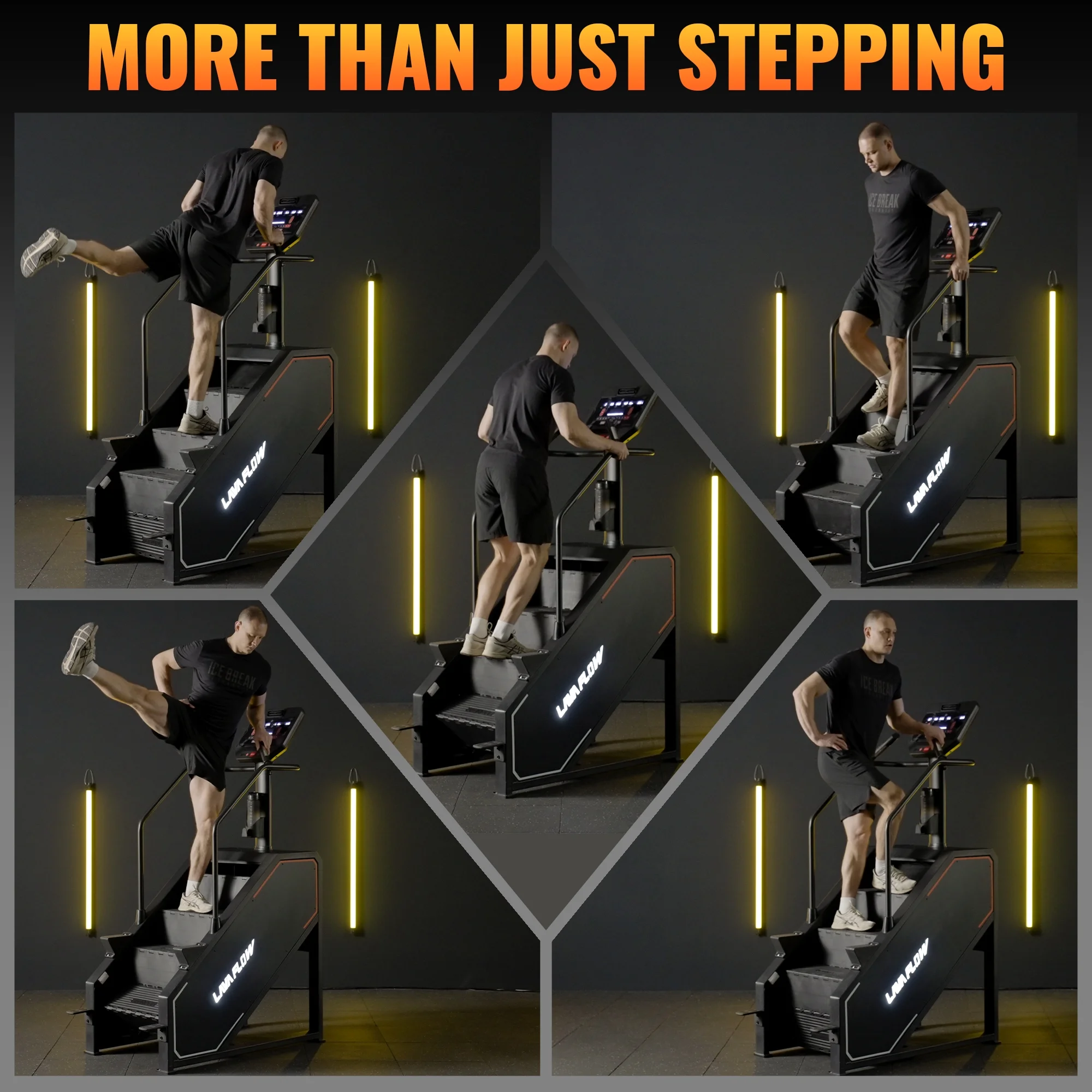 syedee Stair Machine with LED Screen, Stepmill Exercise Machine with 12 Workout Programs, 441 LBS Step Machine, 24-164 Steps/Minute(Black)